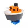 игрушка корабль для ванной серая оранжевая
