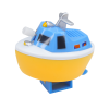 игрушка корабль  для ванной желтая 